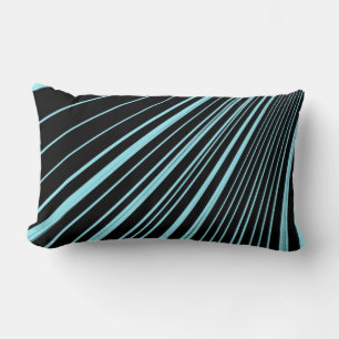 Coussin Rectangle Jeter Bande d'oreiller Aqua Bleu Noir
