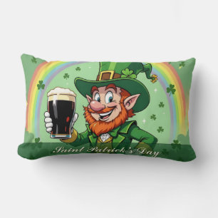 Coussin Rectangle Joie de lutin sous l'arc-en-ciel