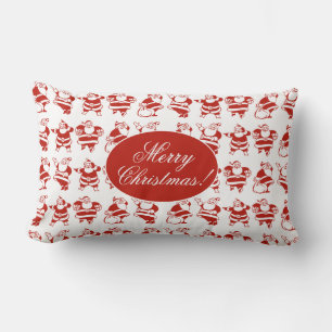Coussin Rectangle Joli Père Noël Motif Décor rouge Noël