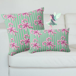 Coussin Rectangle Joli Vert violet rose Sucre de canne Noël