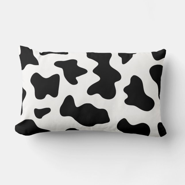 Coussin Rectangle jolie impression de vache laitière de ferme noir e (Recto)