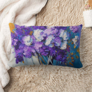 Coussin Rectangle Jolies Fleurs Violettes Vintage
