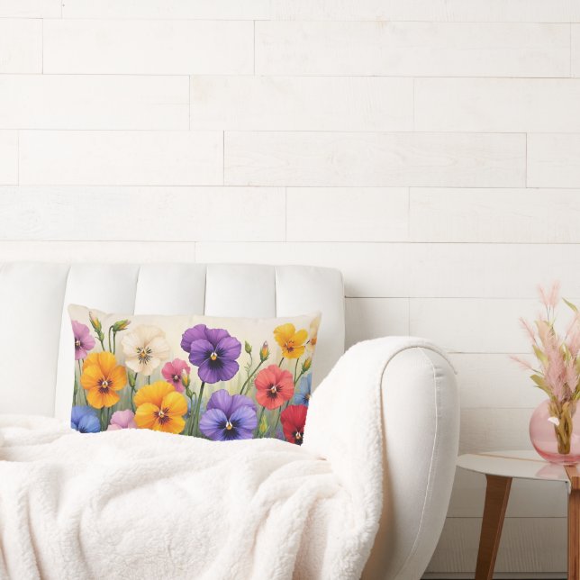 Coussin Rectangle Jolies Pansies (Canapé)