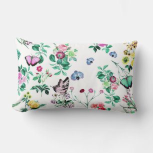 Coussin Rectangle Jolies papillons et fleurs