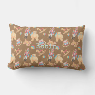 Coussin Rectangle Jouets de Noël aquarelle