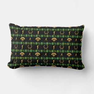 Coussin Rectangle Joueur de baseball de Noël - Contrôle vert