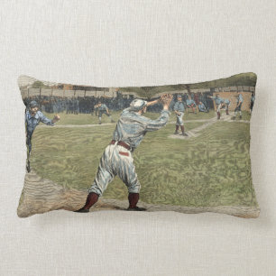 Coussin Rectangle Joueur de baseball jeté à la seconde base