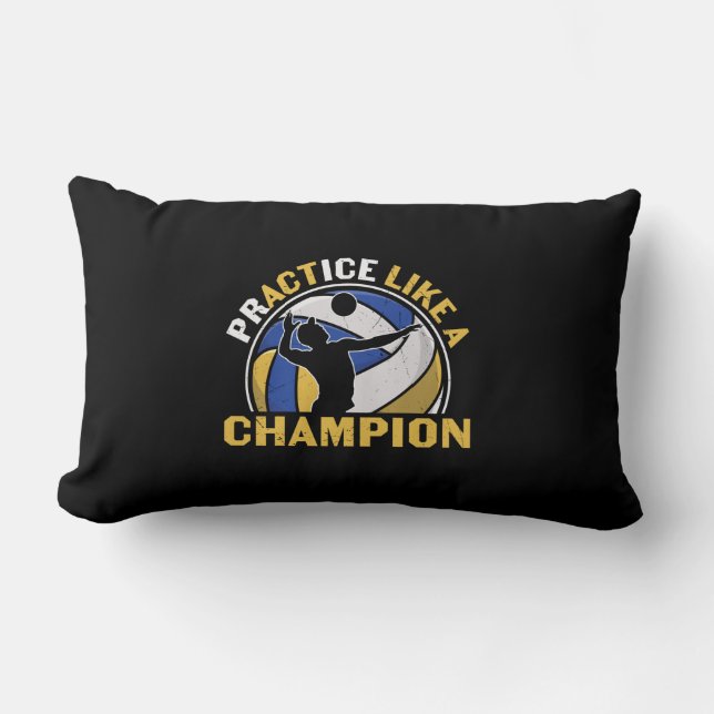 Coussin Rectangle Joueur de volley-ball | Pratiquer Comme Un Champio (Recto)