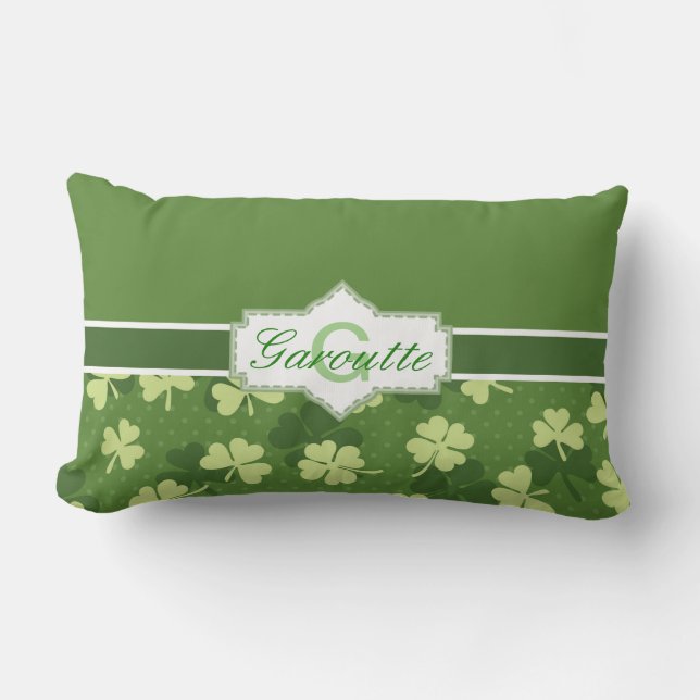 Coussin Rectangle Jour de la Saint Patrick vert personnalisé de (Recto)