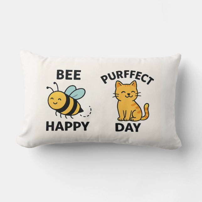 Coussin Rectangle Jour de l'Abeille heureux et parfait (Recto)