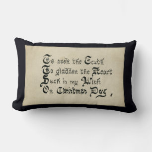 Coussin Rectangle Jour de Noël Fête victorienne Souhait