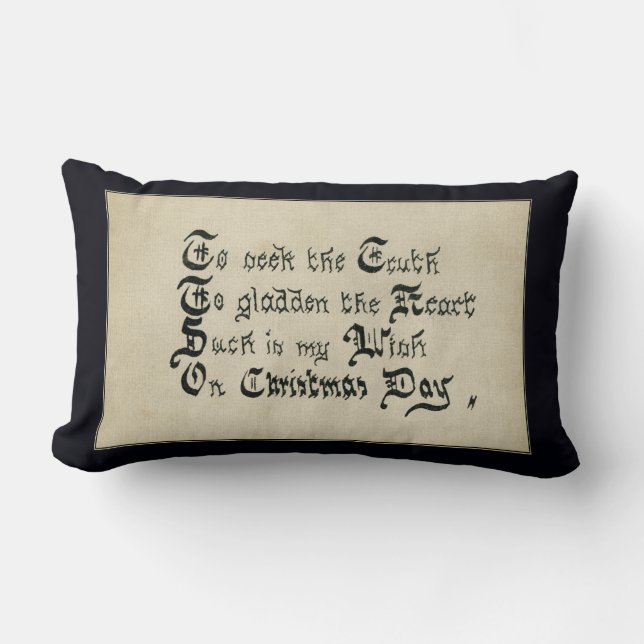 Coussin Rectangle Jour de Noël Fête victorienne Souhait (Recto)