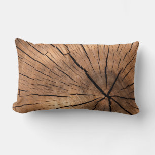 Coussin Rectangle Journal des arbres de bois fissurés rustiques