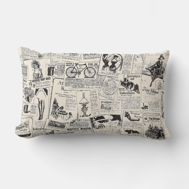 Coussin Rectangle Journal vintage   (Recto)