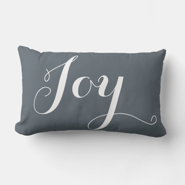 Coussin Rectangle "Joy", "Hope" Noël et Nouvel An bleu (Recto)