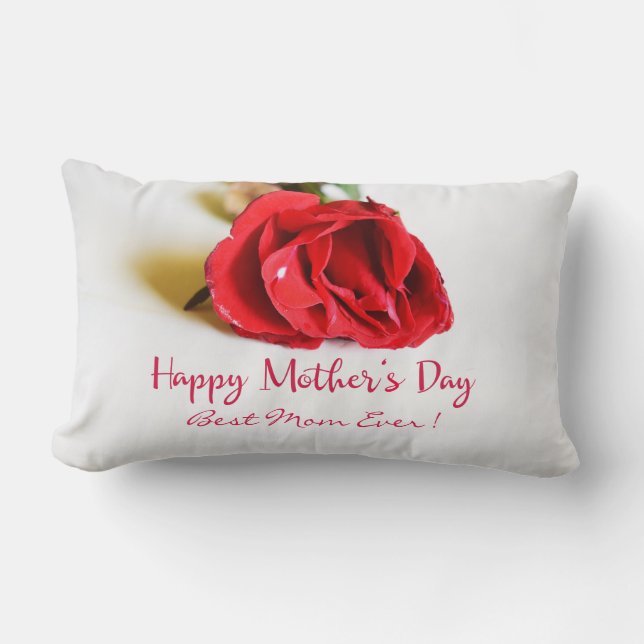 Coussin Rectangle Joyeuse Fête des Mères Meilleure Maman Jamais + Ro (Recto)