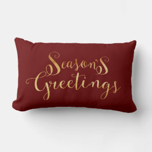 Coussin Rectangle Joyeuses Fêtes Gold Script Élégant vacances
