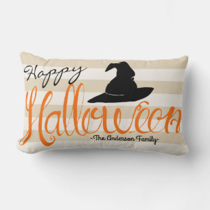 Coussin Rectangle Joyeux Casquette et chauves-souris de script Hallo