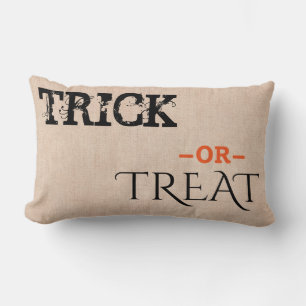 Coussin Rectangle Joyeux coup d'Halloween ou traiter Burlap