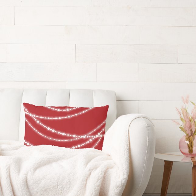 Coussin Rectangle Joyeux et brillant éclatant lumières de Noël éléga (Canapé)