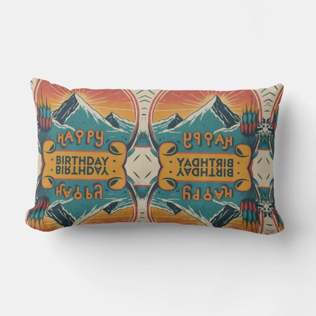 Coussin Rectangle Joyeux gâteau d'anniversaire (Recto)