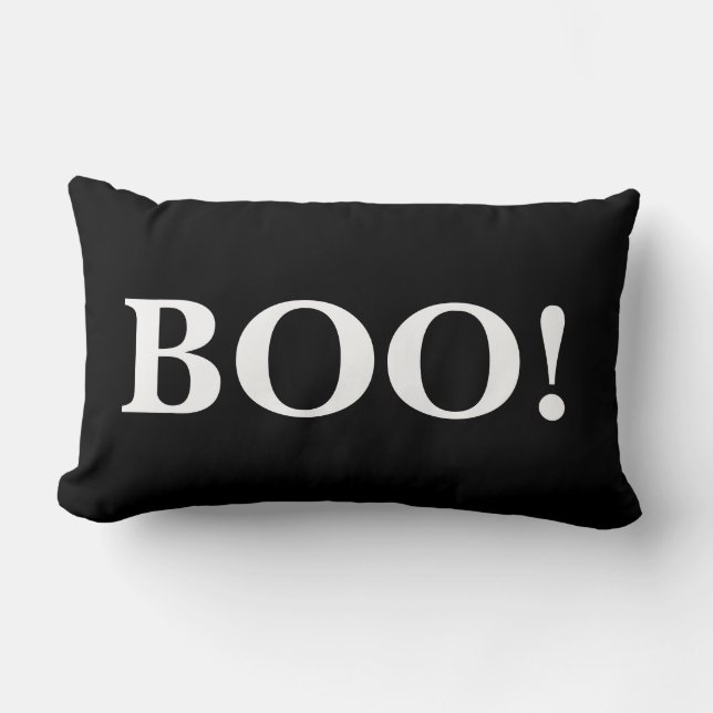 Coussin Rectangle Joyeux Halloween Black Boo ! (Recto)