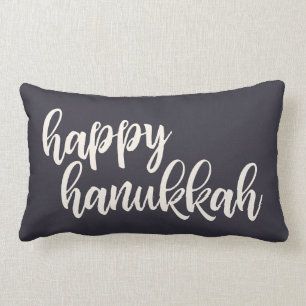 Coussin Rectangle Joyeux Hanukkah lettrage tendance de style marine