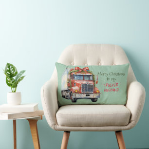 Coussin Rectangle Joyeux Noël à mon MARI TRUCKER