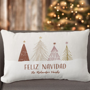 Coussin Rectangle Joyeux Noël Arbres de Noël festifs