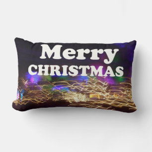 Coussin Rectangle Joyeux Noël Bonne année Feu d'artifice Art Imprime