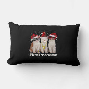 Coussin Rectangle Joyeux Noël Cute Chat avec Père Noël