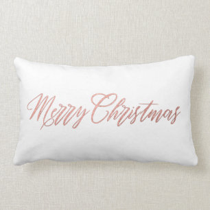 Coussin Rectangle Joyeux Noël d'or Rose