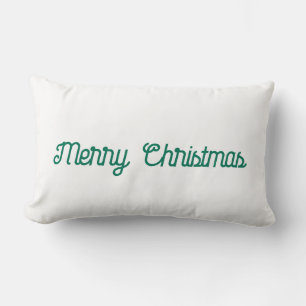 Coussin Rectangle Joyeux Noël vert ou ajouter votre texte Minimalist