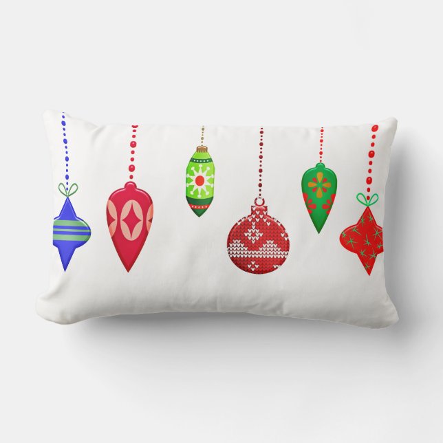 Coussin Rectangle Joyeux ornement de Noël décoratif (Recto)
