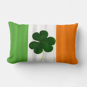 Coussin Rectangle Joyeux Shamrock du drapeau irlandais de la Saint-P