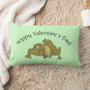 Coussin Rectangle Joyeux Valentines Jour Grenouilles-Hoppy en amour