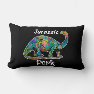 Coussin Rectangle Jurassic Perk Dinosaure Coloré Noir