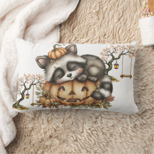 Coussin Rectangle Juste en train de traîner, Raton laveur endormi