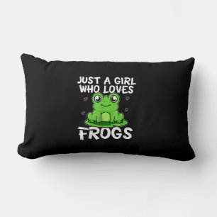Coussin Rectangle Juste une fille qui aime les grenouilles  Cadeau à