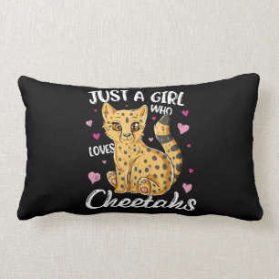 Coussin Rectangle Juste une fille qui aime les guépards   Heart Che