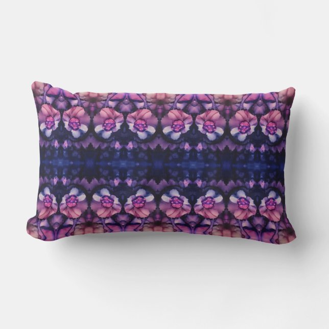 Coussin Rectangle Kaleidoscope de la Marine rose (Recto)