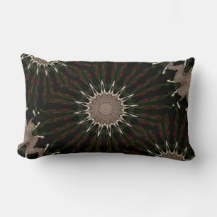 Coussin Rectangle Kaleidoscope Design Vert foncé Rouge Brown