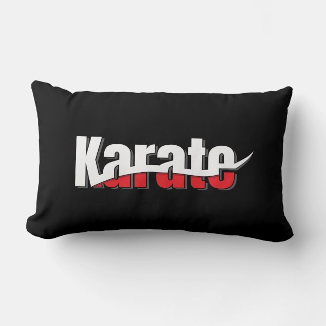 Coussin Rectangle Karate Arts Martiaux Swish Abstrait (Recto)