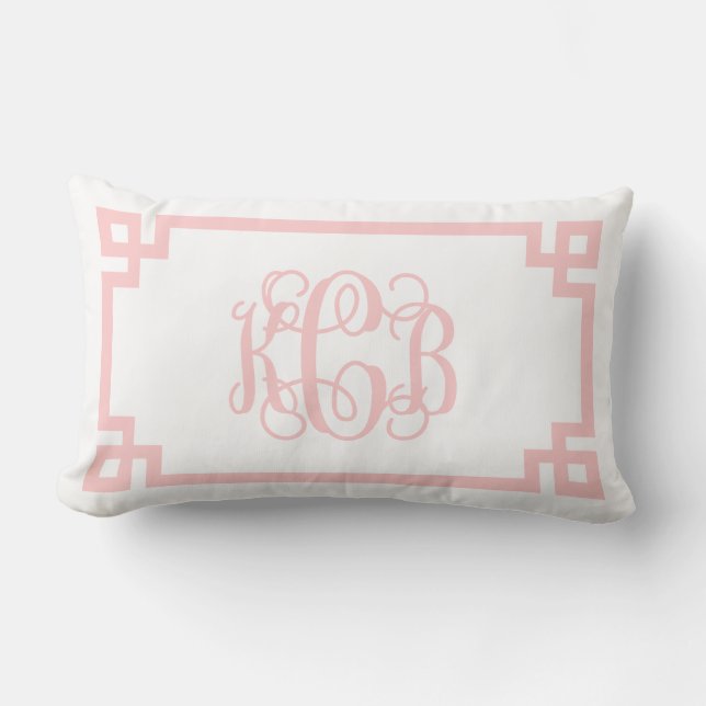 Coussin Rectangle KCB Clé rose grec Monogramme (Recto)