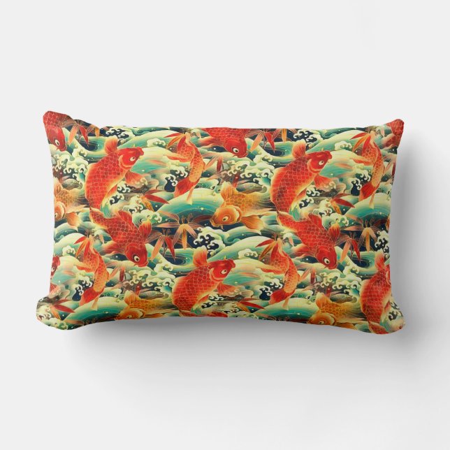 Coussin Rectangle Koi carpe Jeu d'oreiller (Recto)