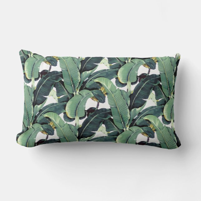 Coussin Rectangle La banane tropicale laisse le carreau de Lumbar de (Recto)