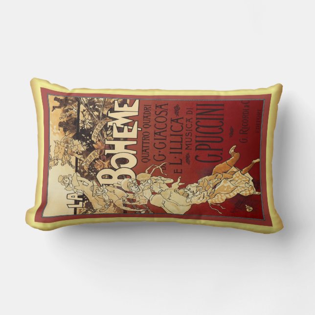 Coussin Rectangle La Boheme ~ Opéra Puccini ~ Paris Bohemian Life ~  (Recto)