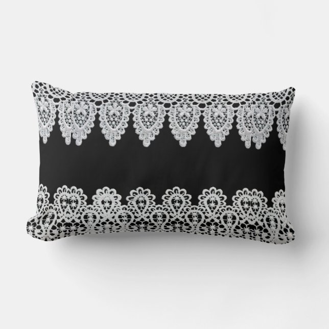 Coussin Rectangle La dentelle blanche forme une frontière sensible (Recto)