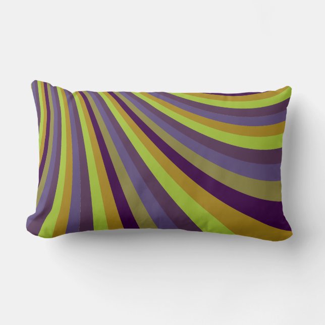 Coussin Rectangle La glissière pourpre et verte super d'arc-en-ciel (Recto)