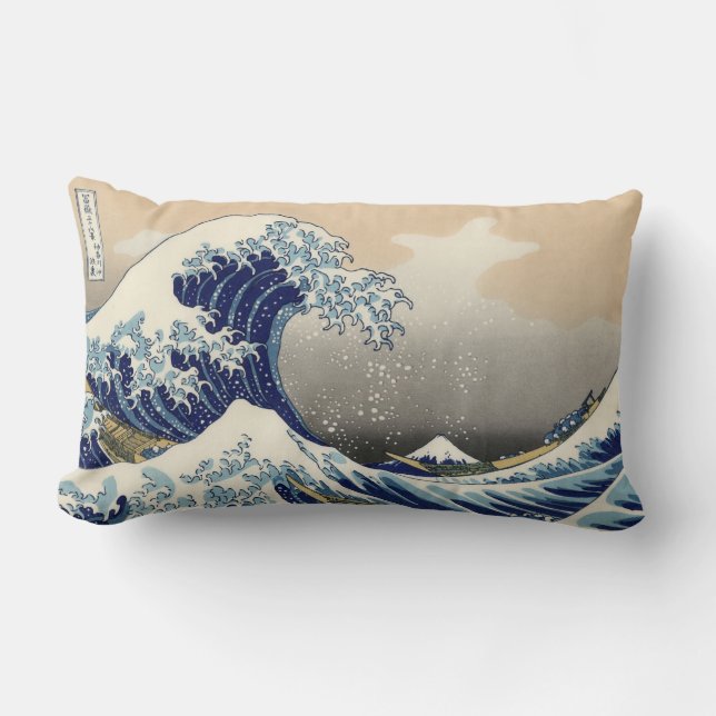Coussin Rectangle La Grande Vague au large de Kanagawa Hokusai (Recto)